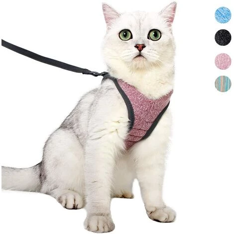 ABCRITAL Harnais Et Laisse Pour Chat Ultra-Léger Col Chaton Doux Et Confortable Veste De Marche Pour Chat Course À Pied, Antifuite Convient Pour Chiots Lapins(Rose, S) 1 ABCRITAL Harnais Et Laisse Pour Chat Ultra-Léger Col Chaton Doux Et Confortable Veste De Marche Pour Chat Course À Pied, Antifuite Convient Pour Chiots Lapins(Rose, S)