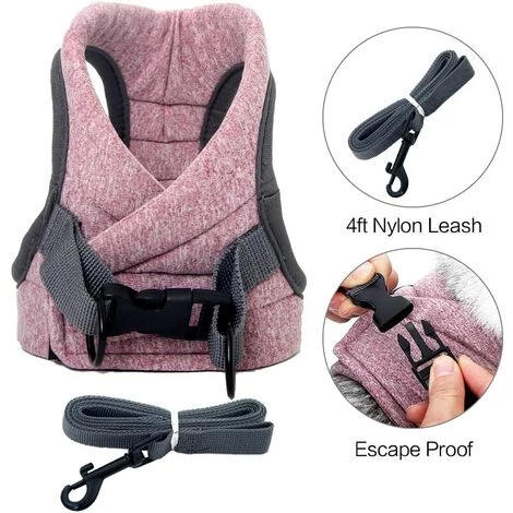ABCRITAL Harnais Et Laisse Pour Chat Ultra-Léger Col Chaton Doux Et Confortable Veste De Marche Pour Chat Course À Pied, Antifuite Convient Pour Chiots Lapins(Rose, S) 3 ABCRITAL Harnais Et Laisse Pour Chat Ultra-Léger Col Chaton Doux Et Confortable Veste De Marche Pour Chat Course À Pied, Antifuite Convient Pour Chiots Lapins(Rose, S) – Image 3