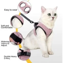 ABCRITAL Harnais Et Laisse Pour Chat Ultra-Léger Col Chaton Doux Et Confortable Veste De Marche Pour Chat Course À Pied, Antifuite Convient Pour Chiots Lapins(Rose, S) 8 ABCRITAL Harnais Et Laisse Pour Chat Ultra-Léger Col Chaton Doux Et Confortable Veste De Marche Pour Chat Course À Pied, Antifuite Convient Pour Chiots Lapins(Rose, S) -France Coussin et housse de coussin Soldes Boutique 36352140 4