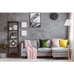 BEARSU Ashler Housses De Coussin Décoratives Avec Pompons Particules Douces Housses De Coussin Solides En Velours 18 X 18 Pour Canapé-lit Voiture, Lot De 2, Vert Pin -France Coussin et housse de coussin Soldes Boutique 36516189 5