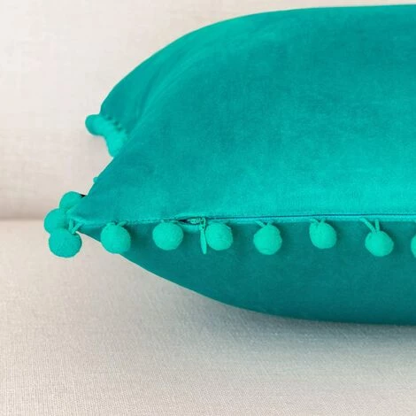 BEARSU Ashler Housses De Coussin Décoratif Avec Pompons Particules Douces Housses De Coussin Solides En Velours 12 X 20 Pour Canapé-lit Voiture, Lot De 2, Vert Pin Pierre 2 BEARSU Ashler Housses De Coussin Décoratif Avec Pompons Particules Douces Housses De Coussin Solides En Velours 12 X 20 Pour Canapé-lit Voiture, Lot De 2, Vert Pin Pierre – Image 2