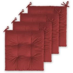 BRIDAY Set Coussins De Chaise De Jardin, Coussins De Siège 40x40cm Coussins De Chaise De Salle à Manger Patio Terrasse Jardin Extérieur - Décoration De Mobilier De Jardin (1 Pièce, Rouge) -France Coussin et housse de coussin Soldes Boutique 36690247 3