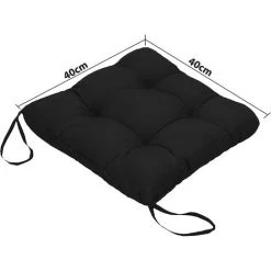 BRIDAY Set Coussins De Chaise De Jardin, Coussins De Siège 40x40cm Coussins De Chaise De Salle à Manger Patio Terrasse Jardin Extérieur - Décoration De Mobilier De Jardin (1 Pièce, Noir) -France Coussin et housse de coussin Soldes Boutique 36690262 4