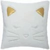 ATMOSPHERA Coussin Fake Fur Chat 100% Polyester - Blanc