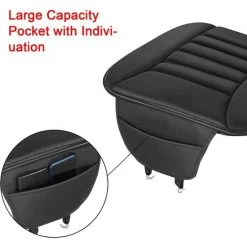 BARES Coussin De Siège Voiture Avec Poche, Coussin Ergonomique En Mousse à Mémoire De Forme, Coussin Siege Auto Avec Sac De Rangement Pour Voiture/Bureau/Maison/Canapé/Fauteuil Roulant, Noir (Noir) -France Coussin et housse de coussin Soldes Boutique 36823278 4