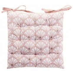 Paris Prix - Galette De Chaise Imprimé "art Chic" 40x40cm Rose
