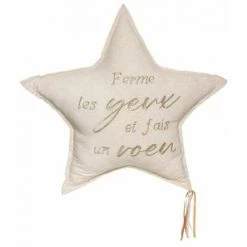 ATMOSPHERA FOR KIDS Coussin Déco Enfant "Étoile Filante" 60x60cm Beige