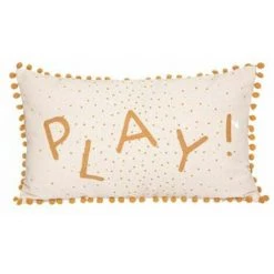 ATMOSPHERA FOR KIDS Coussin Déco Enfant "Pompons" 30x50cm Ocre