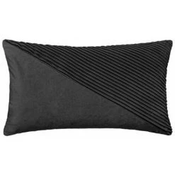 ATMOSPHERA, CRŽATEUR D'INTŽRIEUR Coussin Déco En Velours "Semi Pli" 30x50cm Gris