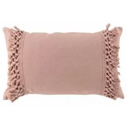 Paris Prix - Coussin Déco à Franges "salma" 30x50cm Rose