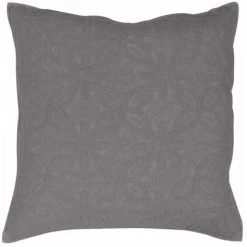 Paris Prix - Housse De Coussin "florette" 60x60cm Anthracite
