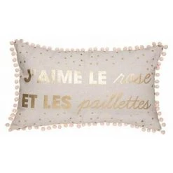 ATMOSPHERA FOR KIDS Coussin Déco Enfant "Pompons" 30x50cm Rose