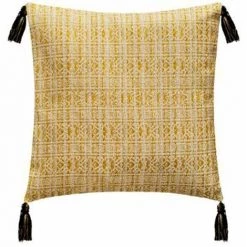 ATMOSPHERA, CRŽATEUR D'INTŽRIEUR Housse De Coussin "4 Pompons" 40x40cm Ocre