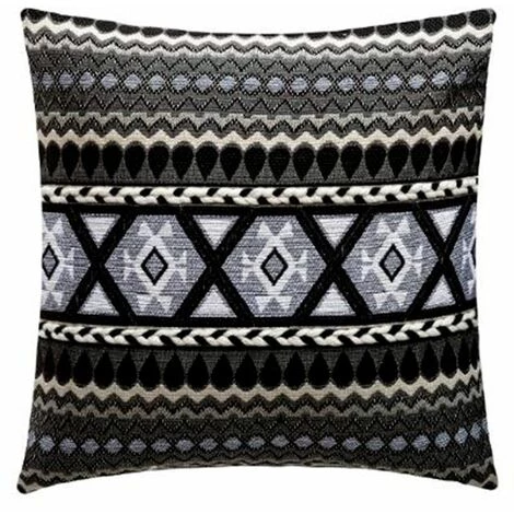 ATMOSPHERA, CRATEUR D'INTRIEUR Housse De Coussin "2 Tresses" 40x40cm Noir 1 ATMOSPHERA, CRATEUR D'INTRIEUR Housse De Coussin "2 Tresses" 40x40cm Noir