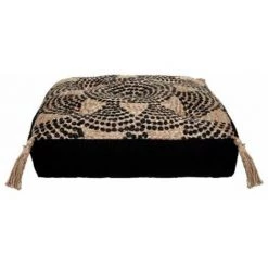 ATMOSPHERA, CRŽATEUR D'INTŽRIEUR Coussin De Sol Jute "Mandala" 38x38cm Noir
