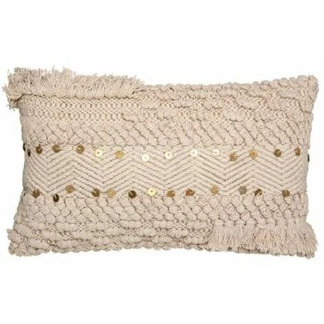 ATMOSPHERA, CRATEUR D'INTRIEUR Coussin Déco "Jute & Sequins" 30x50cm Ivoire 1 ATMOSPHERA, CRATEUR D'INTRIEUR Coussin Déco "Jute & Sequins" 30x50cm Ivoire
