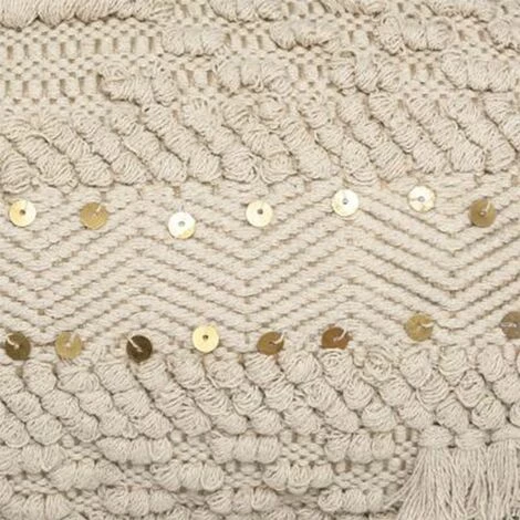 ATMOSPHERA, CRATEUR D'INTRIEUR Coussin Déco "Jute & Sequins" 30x50cm Ivoire 4 ATMOSPHERA, CRATEUR D'INTRIEUR Coussin Déco "Jute & Sequins" 30x50cm Ivoire – Image 4