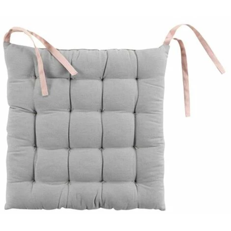 Paris Prix - Galette De Chaise "initia" 40x40cm Rose & Gris 3 Paris Prix - Galette De Chaise "initia" 40x40cm Rose & Gris – Image 3