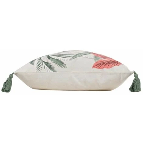 Paris Prix - Coussin Déco à Pompons "amigos" 45x45cm Vert 2 Paris Prix - Coussin Déco à Pompons "amigos" 45x45cm Vert – Image 2