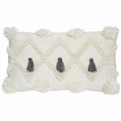 ATMOSPHERA Coussin Recycle Row - 30 X 50 Cm - Gris