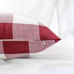 BRIDAY Housses De Coussin à Carreaux Buffalo Check, Lot De 2 Taies D'oreiller Décoratives De Noël Carrées En Lin Housses De Coussin à Carreaux 18 X 18 Pouces Pour Décor De Ferme De Porche - Rouge Et Blanc 9 BRIDAY Housses De Coussin à Carreaux Buffalo Check, Lot De 2 Taies D'oreiller Décoratives De Noël Carrées En Lin Housses De Coussin à Carreaux 18 X 18 Pouces Pour Décor De Ferme De Porche - Rouge Et Blanc -France Coussin et housse de coussin Soldes Boutique 37005641 5