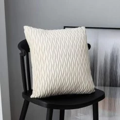 TRIOMPHE Housses Coussin En Velours 40x40cm Pour Salon Canapé，Lot De 2 Housses Coussin Carrés De Motif Uni Décoration Chambre -France Coussin et housse de coussin Soldes Boutique 37009701 4