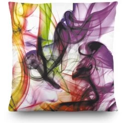 AG ART Coussin Fumée En Couleur Tache De Peintre - 45 Cm X 45 Cm - Multicolor