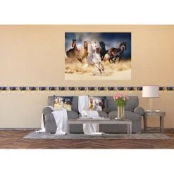 AG ART Coussin Chevaux Qui Courent - 45 Cm X 45 Cm - Multicolor -France Coussin et housse de coussin Soldes Boutique 37330501 3