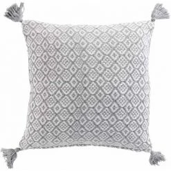 Paris Prix - Coussin à Pompons "pithaya" 40x40cm Anthracite