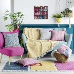 Paris Prix - Coussin à Pompons "pithaya" 40x40cm Anthracite -France Coussin et housse de coussin Soldes Boutique 37541410 3