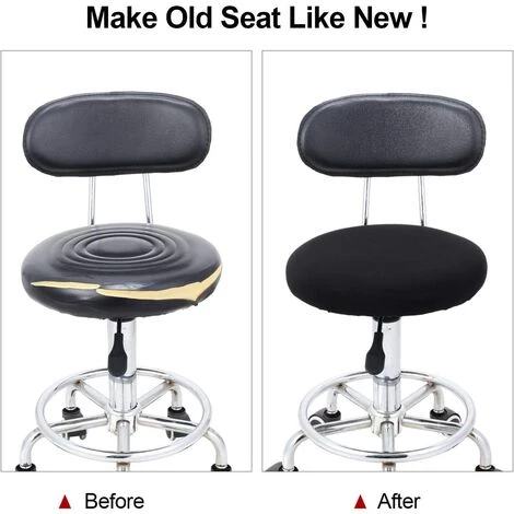 BARES Tabouret De Bar Rond Couvre Tabouret Lavable Coussin Housse élastique Chaise De Bar Couvre Pour Chaise 14-17 Pouces (noir, 4) 3 BARES Tabouret De Bar Rond Couvre Tabouret Lavable Coussin Housse élastique Chaise De Bar Couvre Pour Chaise 14-17 Pouces (noir, 4) – Image 3