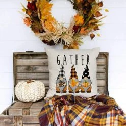 TRIOMPHE Couvertures D'oreillers D'automne 18x18 Ensemble De 4 Pour Farmhouse Farmhouse Thanksgiving Buffalo Vérifiez Plaid Gnomes Pumpkin Outdoor Coussins Décoratifs Coussins D'automne Coussin De Coussin D'automne Pour Canapé -France Coussin et housse de coussin Soldes Boutique 37670361 5