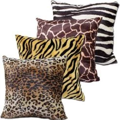 BARES 20x20 Pouces Animal Sauvage Peau De Léopard Doux Taies D'oreiller 2 Pièces Housse De Coussin Pour Enfants Canapé Maison Doux En Peluche Guépard Taies D'oreiller Peau D'animal Housse De Coussin