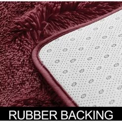 BEARSU Tapis Pour Le Salon，Tapis Moelleux D'intérieur Modernes En Velours Super Doux Et Moelleux Fluffy Soft Longhair Décoratif Coussin De Chaise Canapé Natte，Chambre Des Enfants(vinrouge,100x100cm) -France Coussin et housse de coussin Soldes Boutique 37965452 3