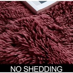 BEARSU Tapis Pour Le Salon，Tapis Moelleux D'intérieur Modernes En Velours Super Doux Et Moelleux Fluffy Soft Longhair Décoratif Coussin De Chaise Canapé Natte，Chambre Des Enfants(vinrouge,100x100cm) -France Coussin et housse de coussin Soldes Boutique 37965452 5