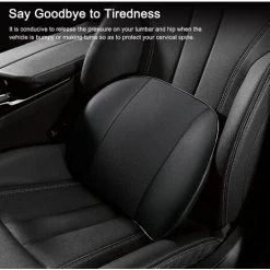 ASUPERMALL Coussin De Dos En Mousse A Memoire De Forme D'Oreiller De Soutien Lombaire De Siege De Voiture Pour Le Soulagement De La Douleur A La Taille Et Aux Hanches, Noir - Black