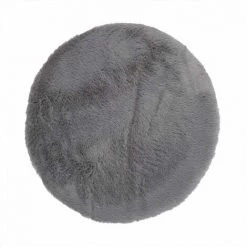 Paris Prix - Galette De Chaise "fourrure Fine" 34cm Gris