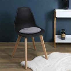 Paris Prix - Galette De Chaise "fourrure Fine" 34cm Gris -France Coussin et housse de coussin Soldes Boutique 38572814 3