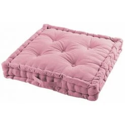 Paris Prix - Coussin De Sol Déco "panama" 60x60cm Rose Dragée