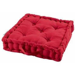 Paris Prix - Coussin De Sol Déco "panama" 45x45cm Rouge