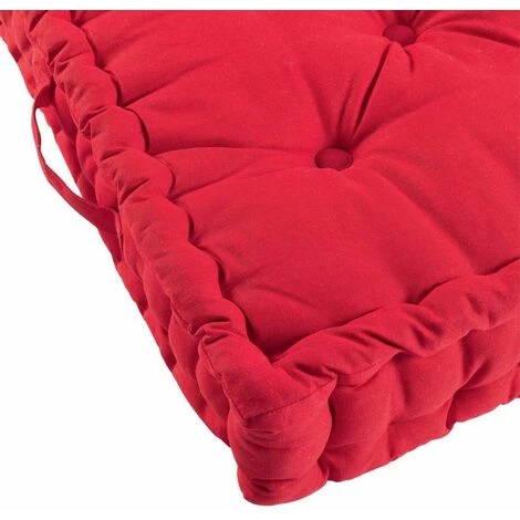 Paris Prix - Coussin De Sol Déco "panama" 45x45cm Rouge 2 Paris Prix - Coussin De Sol Déco "panama" 45x45cm Rouge – Image 2