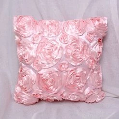 ECHOO 1x Oreiller Décoratif En Polyester Housse D'oreiller Environ 45 * 45cm Imitation Roses En Fleurs Forme Housse De Coussin Design, Accessoires De Maison Pour Décorer Un Canapé-lit Ou Une Voiture, Rose