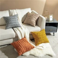 AIDUCHO Housses De Coussin Pour Canapé-lit, Oreillers Décoratifs En Coton Et Lin, Housses De Coussin, 18 X 18 Pouces, Lot De 2 Kaki -France Coussin et housse de coussin Soldes Boutique 39019278 3