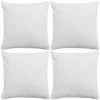 HAPPYSHOPPING Housses De Coussin 4 Pcs Aspect De Lin Blanc 50x50 Cm