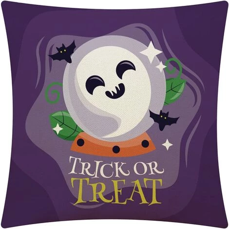 BRIDAY Taie D'oreiller Halloween 45,72 X 45,72 Cm, Housse De Coussin Décorative Carrée Château Chauve-souris Citrouille Design Canapé Chambre Décoration De Voiture (violet) 5 BRIDAY Taie D'oreiller Halloween 45,72 X 45,72 Cm, Housse De Coussin Décorative Carrée Château Chauve-souris Citrouille Design Canapé Chambre Décoration De Voiture (violet) – Image 5