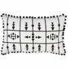 MOORISH IDOL ESSAOUIRA - Housse De Coussin - Motif Tribal Original Et Pompons - Fabrication Artisanale En Inde - Lavable En Machine 30°C - Naturel - 50x30 CM