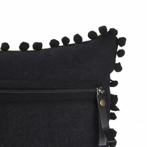 MOORISH IDOL ESSAOUIRA - Housse De Coussin - Motif Tribal Original Et Pompons - Fabrication Artisanale En Inde - Lavable En Machine 30°C - Naturel - 50x30 CM 4 MOORISH IDOL ESSAOUIRA - Housse De Coussin - Motif Tribal Original Et Pompons - Fabrication Artisanale En Inde - Lavable En Machine 30°C - Naturel - 50x30 CM – Image 4