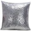 ECHOO 1x Paillettes De Mode Coussin De Couleur Pure Canapé Carré Canapé-lit Déco Paillettes Taie D'oreiller 40 * 40cm Pour Home Office Café Hôtel Ou Restaurant, Série De Housses De Coussin, Argent