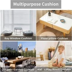 BETTERLIFE Rond Coussin De Chaise Galette De Chaise Pour Maison Bureau Jardin Coussin Decoratif Pour Terrasse Tatami Siège Intérieur Extérieur Café ,30 * 30cm（Couleur Café） -France Coussin et housse de coussin Soldes Boutique 39653896 5