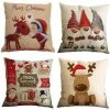 AIDUCHO 4PCS Thème De Noël Housse De Coussin,Taie D'oreiller De Flocon De Neige,Taie D'oreiller De Noël,Noël Housse De Coussin,Oreiller De Noël,Taie D'oreiller De Noel Pour Canape - Jaune